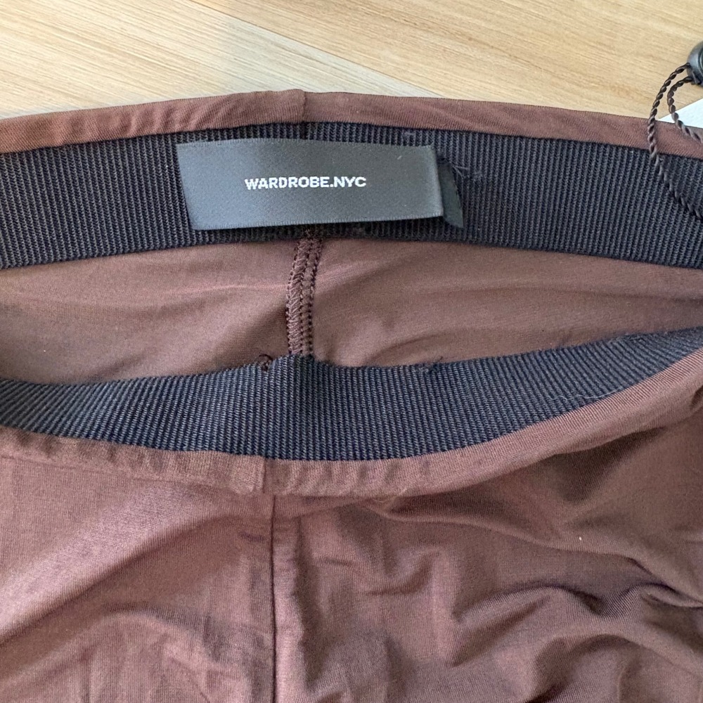 WARDROBE.NYC Sheer Tight XXS Dark Brown High Waisted W2022R14 - Picture 5 of 6